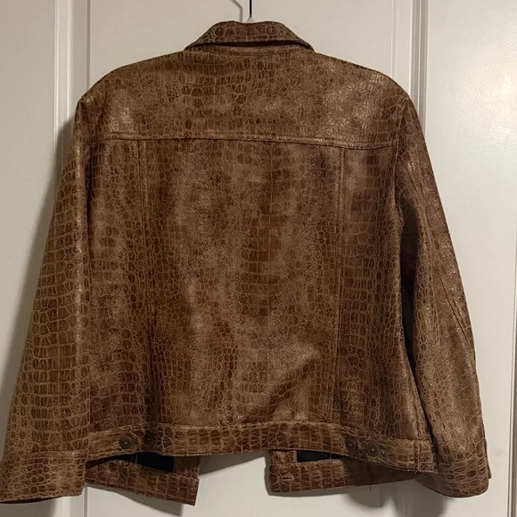 Ruby Rd. Brown Croc-Embossed Jacket - Picture 3 of 3